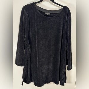 J Jill Women’s Chenille Black Top Size 2X